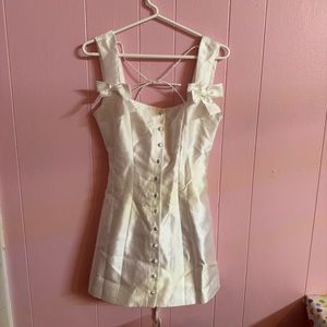 Sugar Thrillz white pixie button up dress